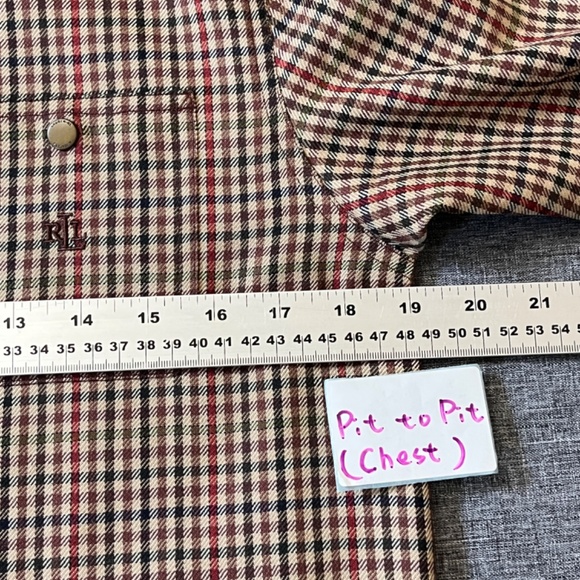 Lauren Ralph Lauren Worsted Wool Zip Check Shacket Shirt - Women's Size PP - Tan - Picture 6 of 9